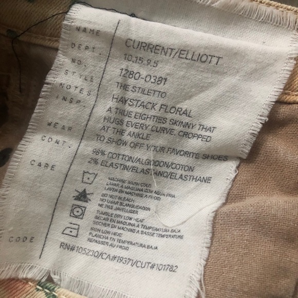 Current Elliott The Stiletto Haystack Floral Pants - Picture 7 of 12